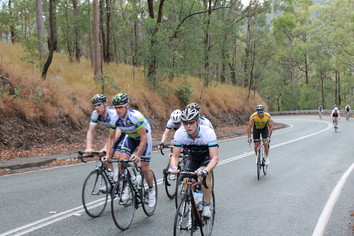 Bunch going up hill