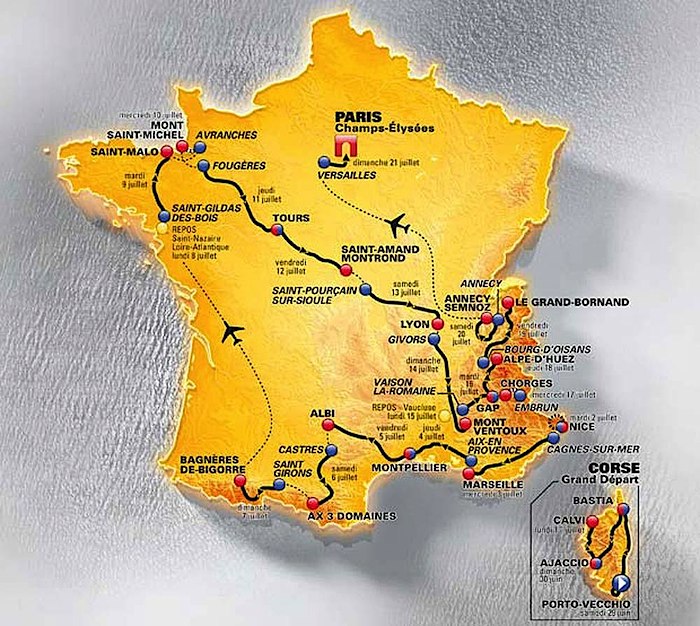 Tour de France 2013 route map