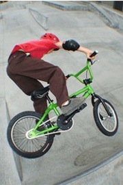 bmx with kids in skatepark