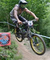 downhill MTB rider