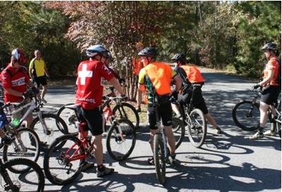 Group MTB trail ride