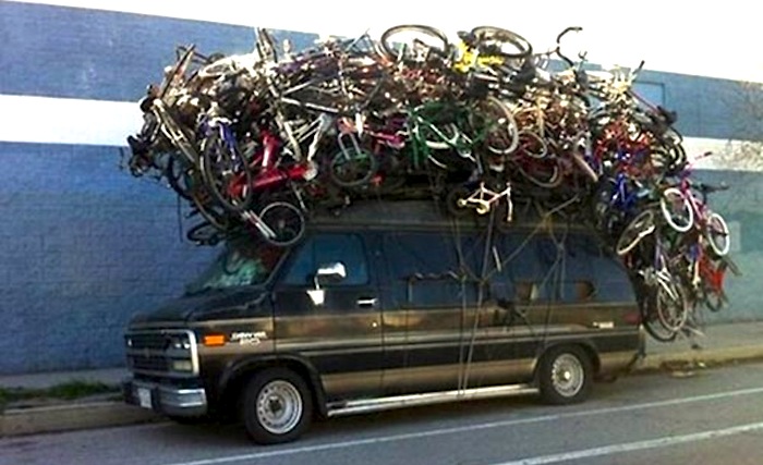 Crazy bike carrying van