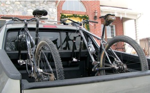 Truck bed bike rack