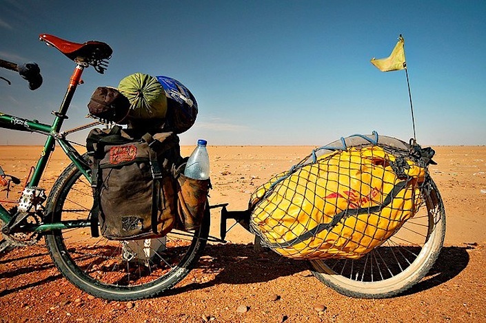 Paniers and trailer bicycle touring