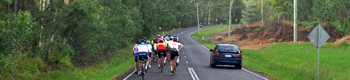 bunch riding, sharing the road