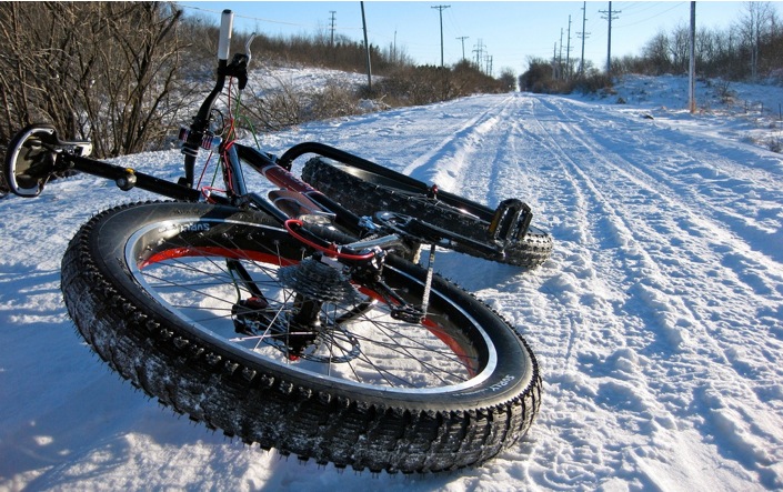 fat bike in the snow