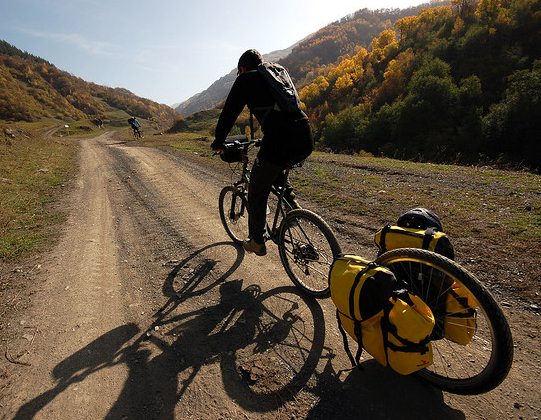 MTB touring with Extrawheel trailer