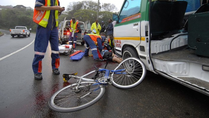 Cycling accident with paramedics, South Africa