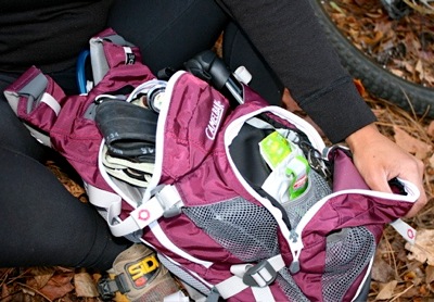 A Camelback L.U.X.E. hydration backpack in use