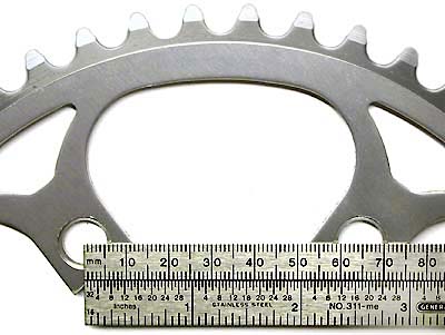 Measuring a crank bolt circle diameter (BCD)