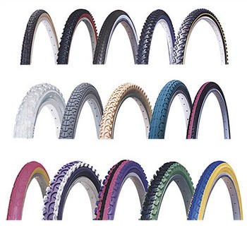 Selection of colored bicycle tires