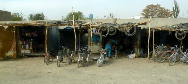 Local bike shop in Afghanistan