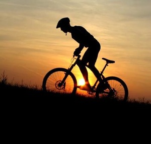 Sunset mountain bike ride