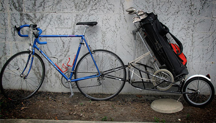 Bike golf caddy