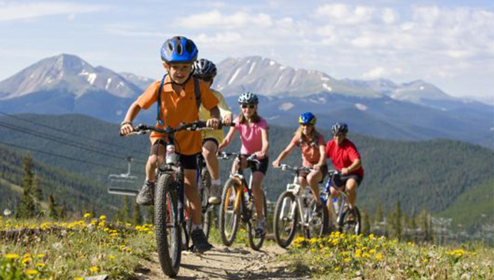 Family mountain biking