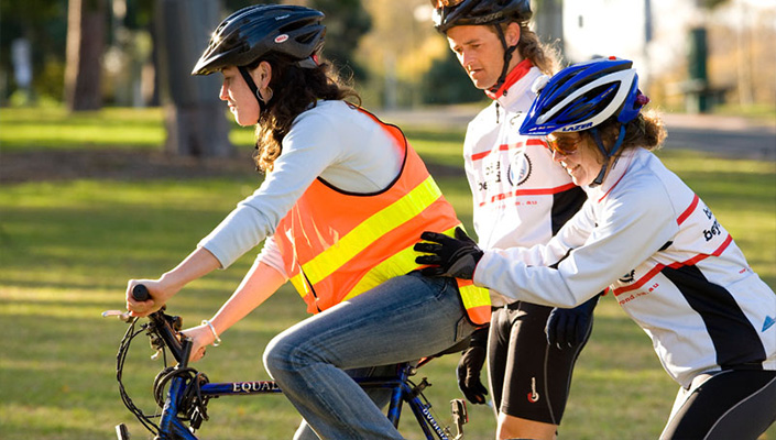 Teach bicycle riding