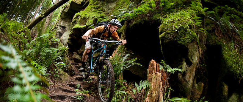 Navigating the trail on a hardtail