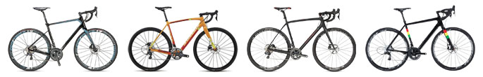 Compare Gravel grinders and cyclocross bikes – Our last 4 picks from Jamis, Specialized, Trek, Salsa