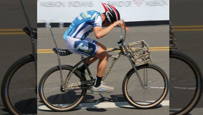 Charles 'Chuck D' Dykes racing a Stingray Bicycle
