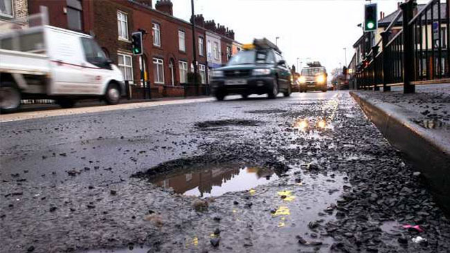 potholes in the street