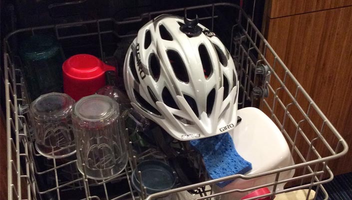 helmet cleaning
 in a dishwasher - we don't recommend it 