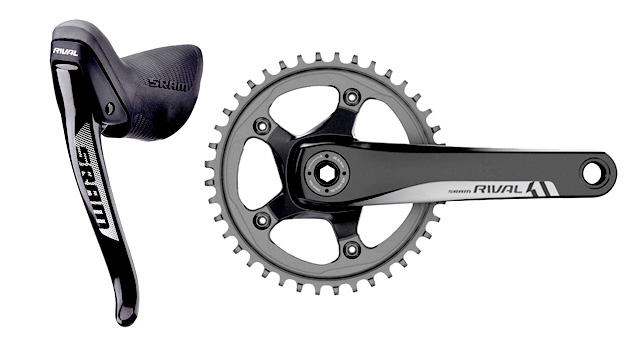 SRAM Rival 1 Brake Lever and Single Ring Crankset