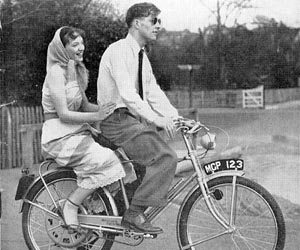 Two persons on a bicycle