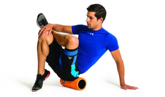 use a foam roller on glutes and piriformis
