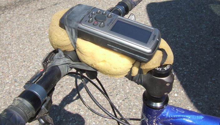 DIY phone mount on a bike