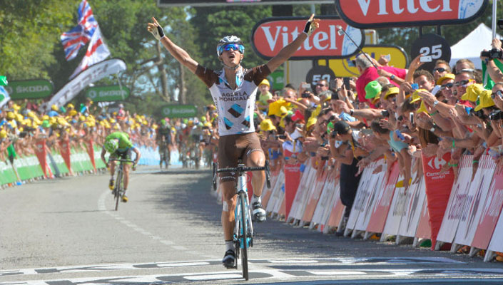Frenchman Alexis Vuillermoz (AG2R-La Mondiale) wins stage 8