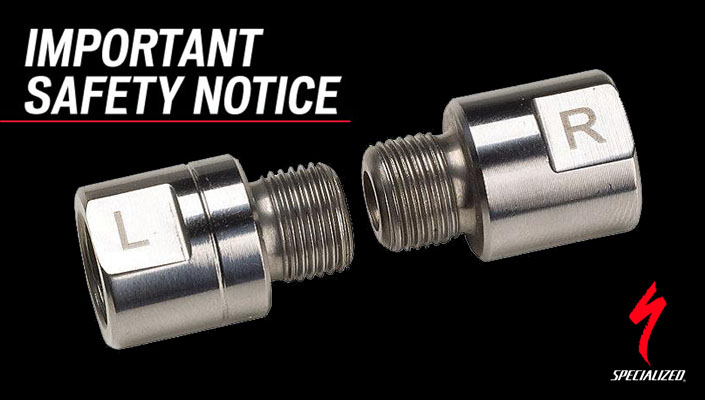 Specialized Body Geometry Pedal Axle Extenders Recalled