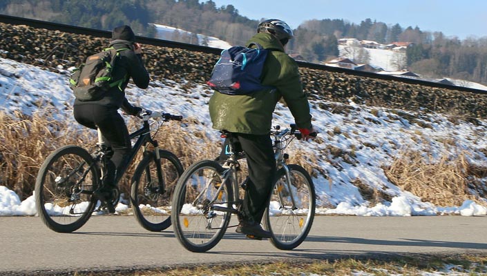 Mountain bike commuters