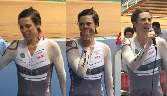 Bridie O'Donnell emotions after world record set