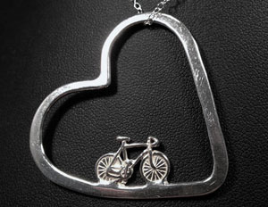 Bike in the Heart Pendant