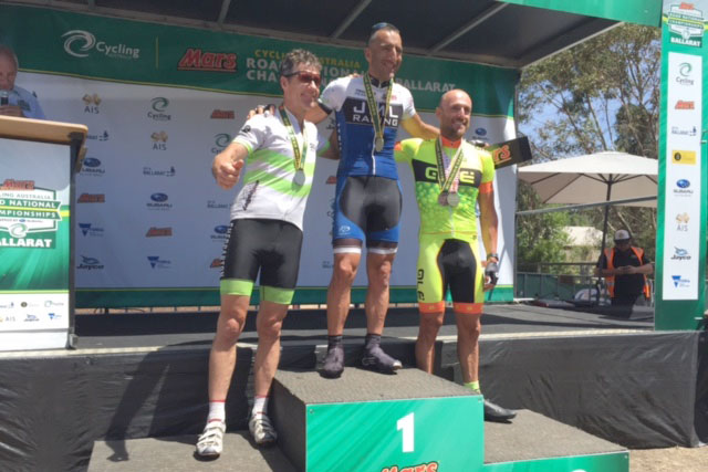 Jon Leighton wins AUS Gran Fondo 50-54 category