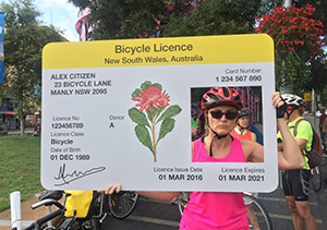 Sydney protesters mocked the governments proposed bicycle licensing laws