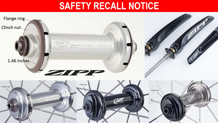 SRAM ZIPP Hubs and Quick Releases Recall Notice