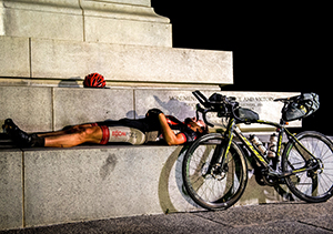 Sleeping while riding bikes