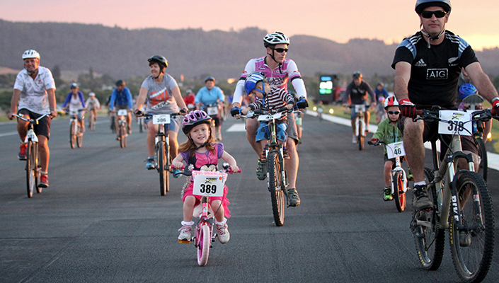 Family Bike Race at Rotorua Airport