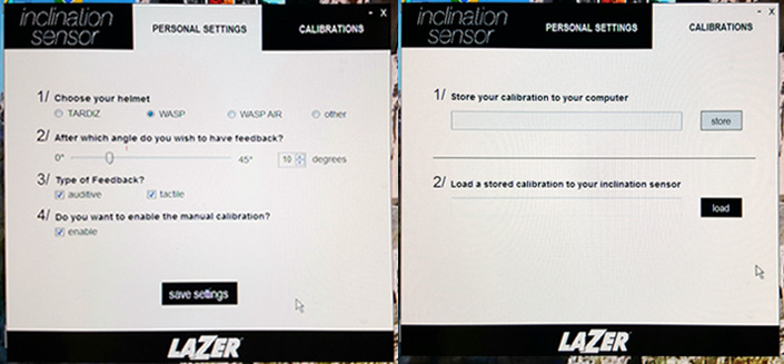 Lazer Inclination Sensor software screenshots