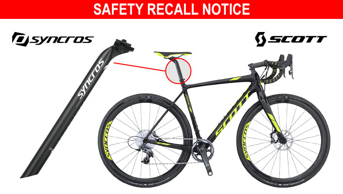 Scott Sports recalls Syncros FL1.0 Carbon Offset seatposts - outfitted on bikes including the Addict CX 10 Disc