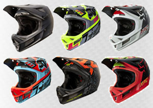 Colorways of the Fox Rampage Pro Carbon DH helmet