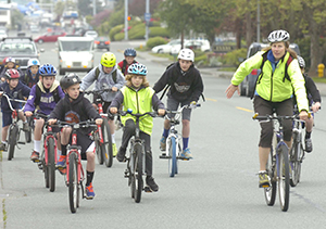 Biking to school as a group