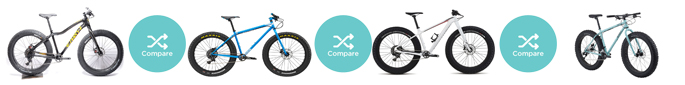 Compare 4 of the best fatbikes from 9:ZERO:7, Charge, Specialized, and Surly