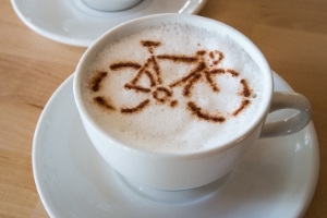 bicycle latte coffee