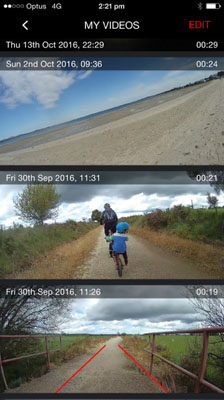 CycliqPlus app screenshot - iPhone - viewing Fly12 videos