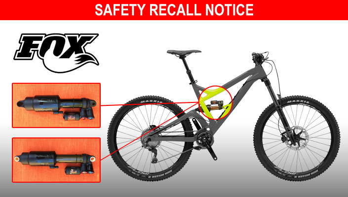 FOX recalls FLOAT X2 mountain bike rear shock absorbers