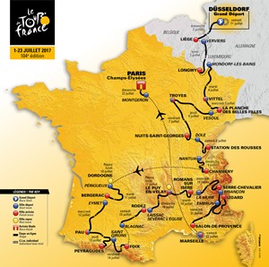 Tour de France Route Map - 2017