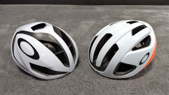 Oakley ARO5 (left) and ARO3 helmets - front