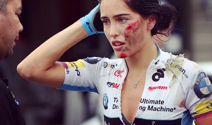 Shoshauna Routley crashed out of Tour de Delta White Spot Road Race